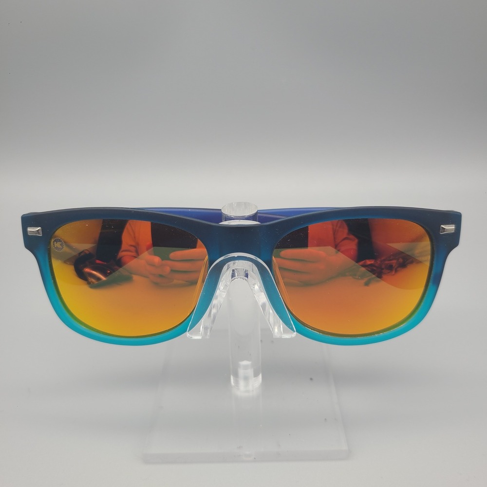 Knockaround Fort Knocks Sunglasses Blue Teal Gradient Orange Mirror Lens